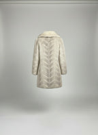Women’s Natural Blue Fox Fur Chevron Coat