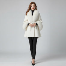 Load image into Gallery viewer, Elite Women’s Wool Fur Collar Overcoat
