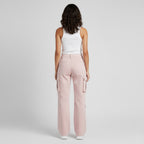 Damen Cargo-Lederhose in Rosenrosa – Weite Utility-Hose aus Echtleder