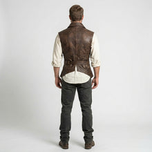 Load image into Gallery viewer, Captain Jack Sparrow Leather Vest – Pirate Steampunk Renaissance Waistcoat

