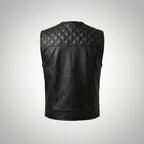 Urban Rider Perforated Leather Motorcycle Vest – Breathable Street Moto