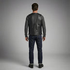 Classic Black Leather Motorcycle Vest – Snap Button & Side Lace Fit