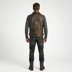 Distressed Leather Biker Vest for Men – Classic Harley Style