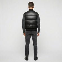 Load image into Gallery viewer, Naro Black Leather Puffer Vest – Buttery Soft Luxury Style
