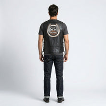 Load image into Gallery viewer, 105th Anniversary Leather Motorcycle Vest – Laced Side Classic Edition
