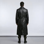 Men’s German Officer WW2 Style Leather Trench Coat – Classic Military Edition