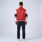 All Star Varsity Leder Bomberjacke – Salvage Red Edition