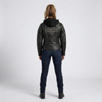 Motorradjacke für Damen im Harley-Stil mit Scroll Skull 3-in-1 aus Leder