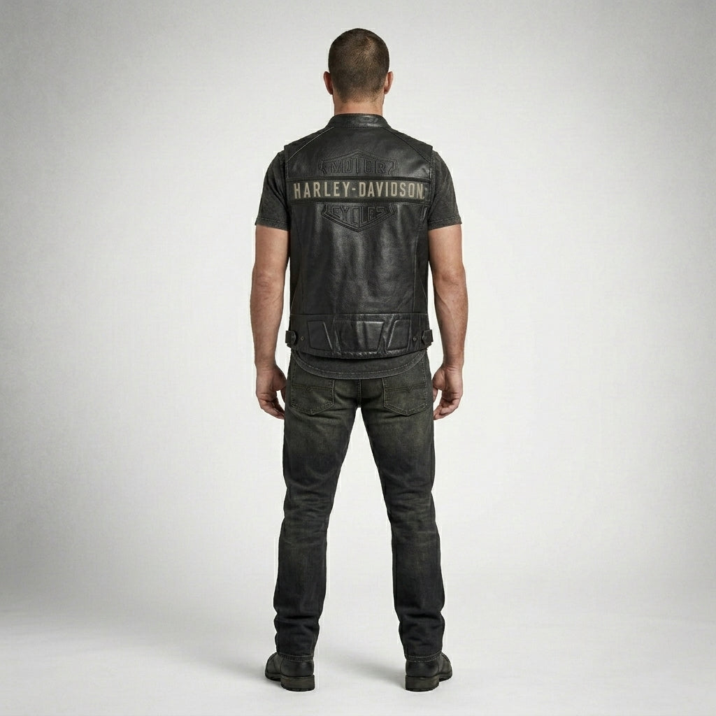 Men’s Passing Link Leather Motorcycle Vest – Classic Rider Edition