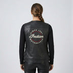 Women’s Black Buffalo Leather Western Motorcycle Vest – Adjustable Side Lace Fit