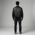 Bestickte schwarze Lederjacke für Herren – Pelle Style Street Edition