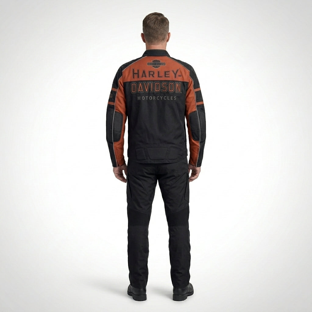 Herren Gastone Colorblocked Reitjacke – Motorradjacke im Harley-Stil