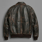 Men’s Brown A2 Aviator Leather Bomber Jacket – Military Pilot Flight Coat