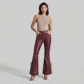 Women's Red Leather Pant