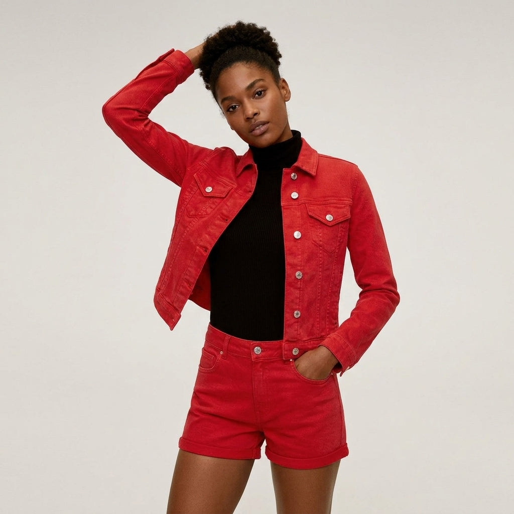 Buy Roman Red Classic Cotton Denim Jacket  for Women's