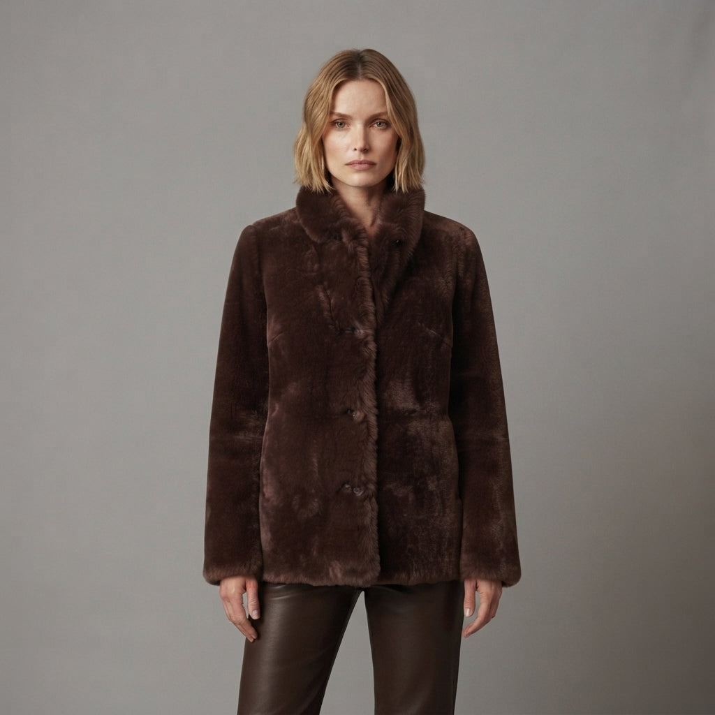 Women's Brown Shearling Jacket