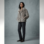 Women's Grey Shearling Jacket