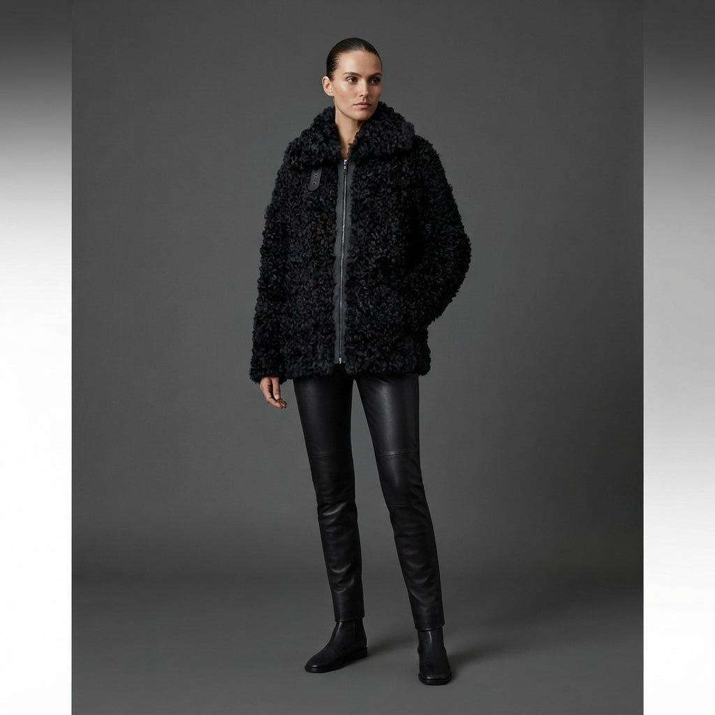 Women's Black Shearling Jacket