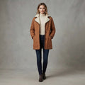 Buy Women's Brown & White Sheepskin Coat