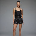 Women's  Faux Black Leather Shorts
