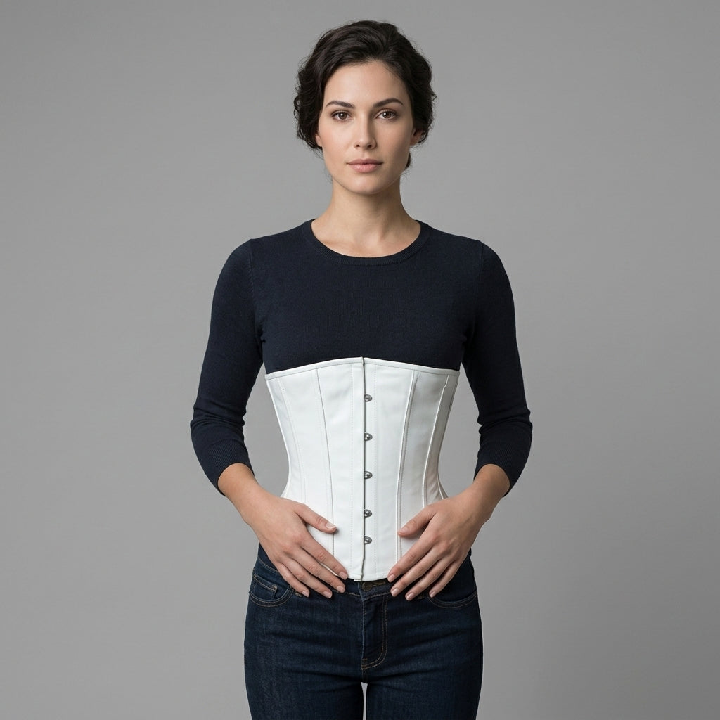 Women's White  Leather Corset
