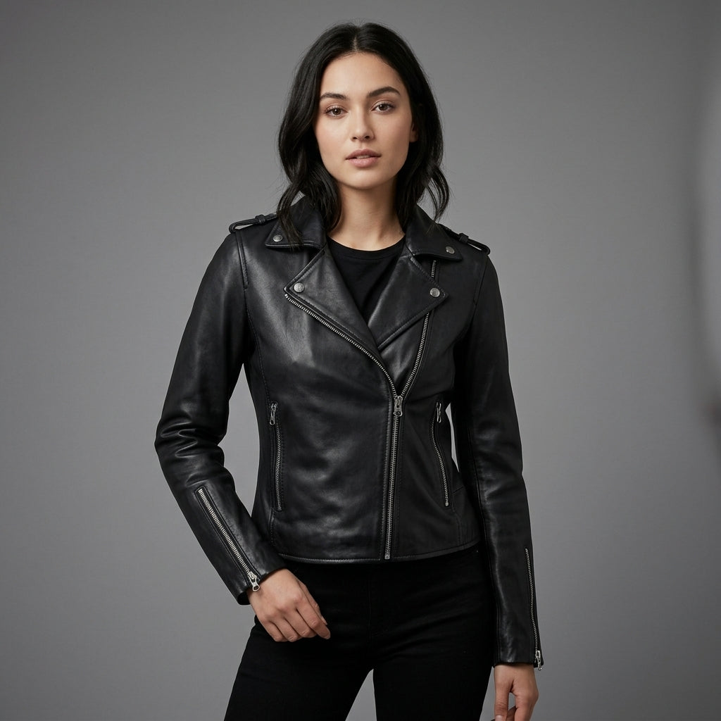 Women's Black Leather Jacket