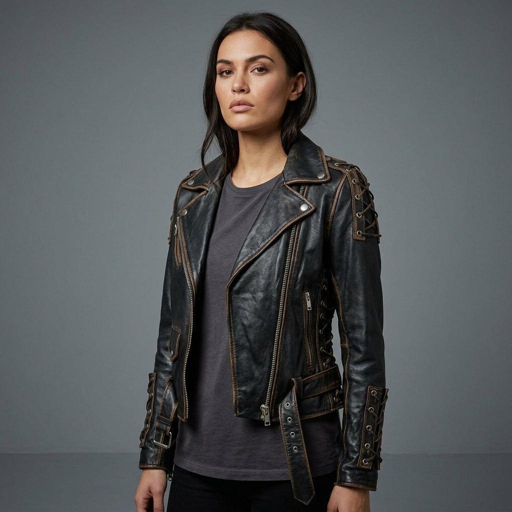 Women's Black Leather Jacket