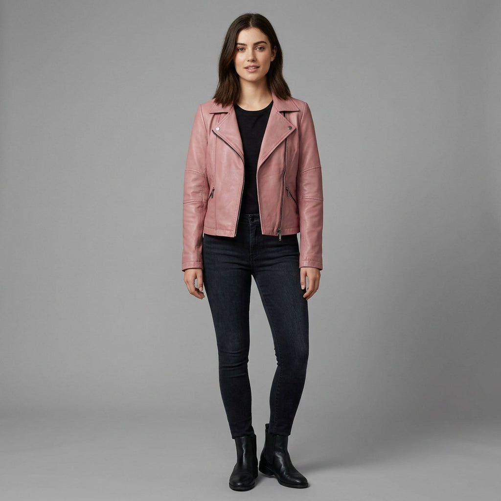 Buy Women's Pink Leather  Jacket