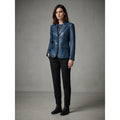 Women's Blue Leather Jacket