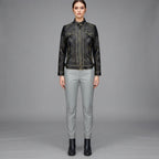 Buy Women's Black Rub-off Cafe Racer Leather Jacket