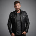 Men's Cafe Racer Real Leather Jacket
