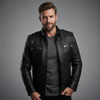 Men's Cafe Racer Real Leather Jacket