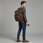 Choclate Brown Walker Cow Leather Backpack