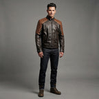 Men's Brown Cafe Racer Jacket