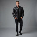 Men's Premium Black Cafe Racer Jacket