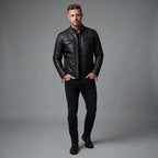 Men's Black Cafe Racer Jacket