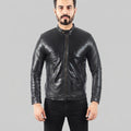 Men's Shinny Black Biker Jacket