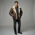 Men's Sheepskin Aviator Style Flying Jacket