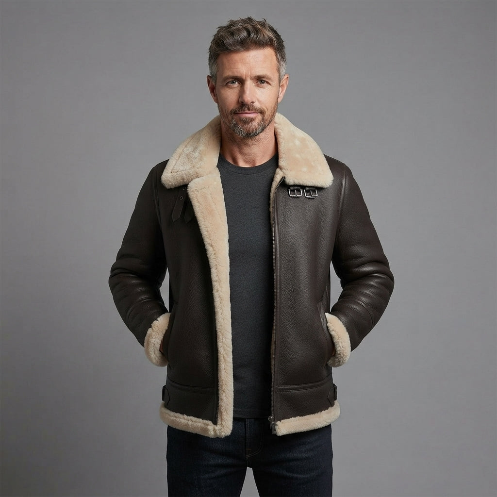 Men's B3 Style Sheepskin Leather Jacket