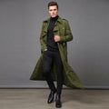 Men's Olive Green Leather Duster Coats