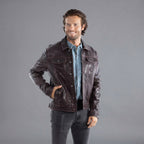 Men's Brown Scully Leather Jacket