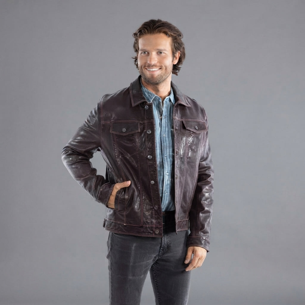 Men's Brown Scully Leather Jacket