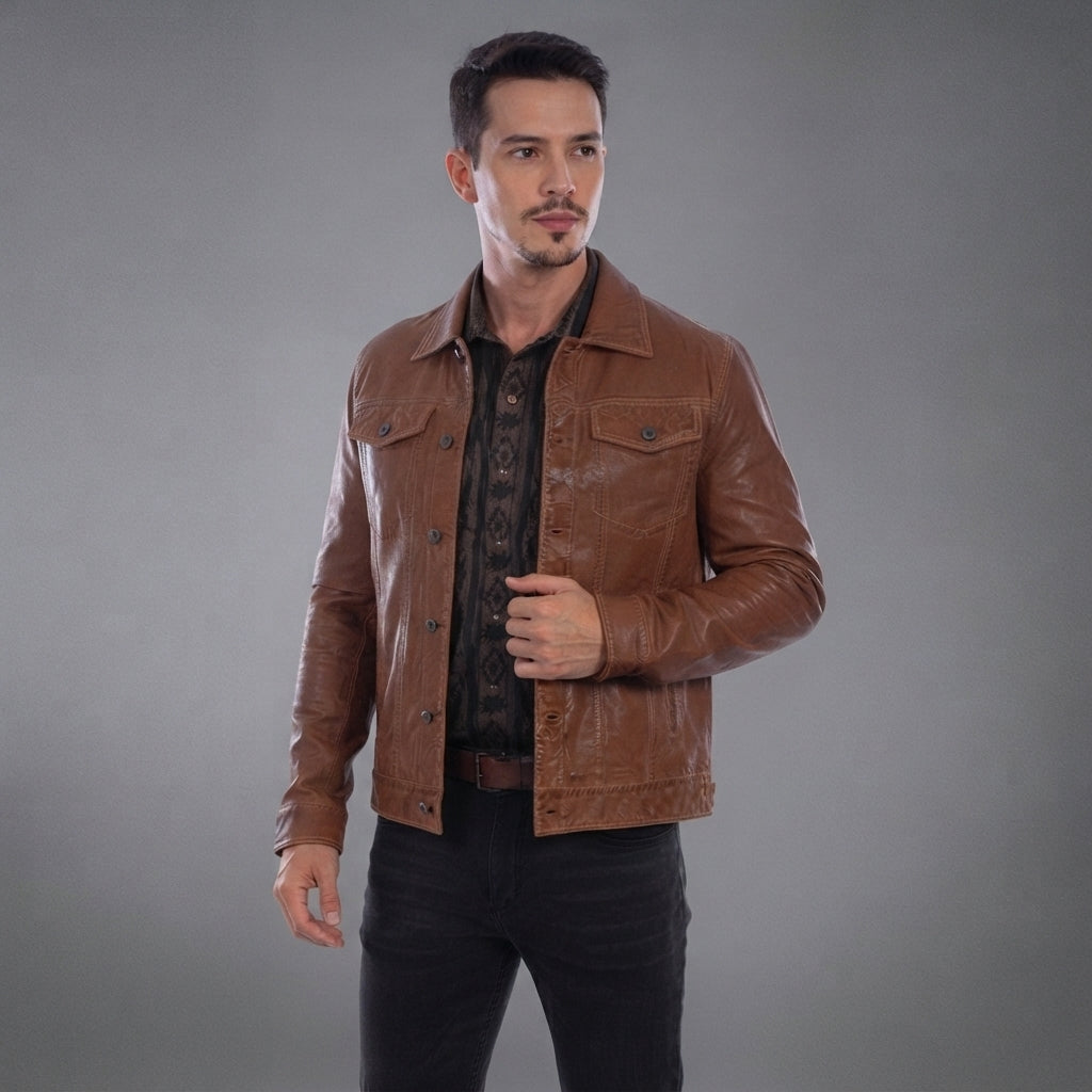 Men's Brown Scully Leather Jacket