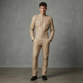 Men's Biege Leather Jumpsuit
