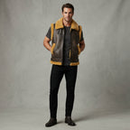 Men's Beige Brown  Shearling Leather Vest