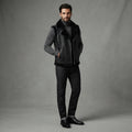 Men's Full Black Shearling Leather Vest - Leather Outlet