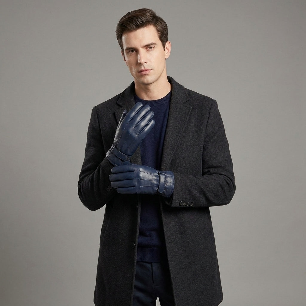Men's Zinc Leather Gloves - Leather Outlet
