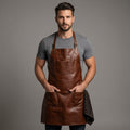 Brown Cross Back Leather Apron
