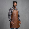 Men's Brown Genuine Leather Work Apron