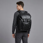 Black Walker Cow Leather Backpack